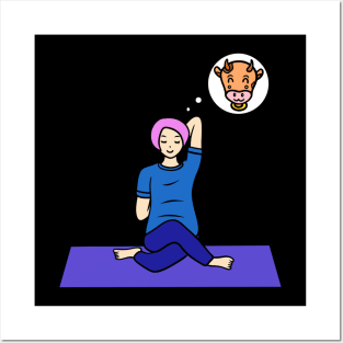 Cow face pose - yoga Posters and Art